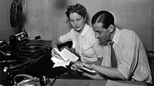 Alistair Cooke and Marianne Helweg, presenters of 'The Day and the Tune', 1938