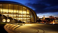 The Sage Gateshead at night