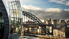 The Sage Gateshead and Tyne Bridge