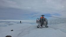 Helicopter on the glacier