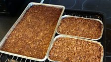 Jim's chocolate flapjack in the oven