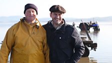 Glynn Purnell and Shrimp Fisherman Michael Wilson, Morecombe