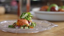 Monica's Asparagus Salsa with Seared Salmon