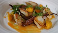 Michael's Baked Heritage Carrots with Pan- Fried Scallops