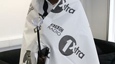 Showing his true colours with a 1Xtra robe!