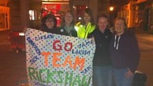 Lovely ladies who turned up VERY early to wave Team Rickshaw off, posing with Alex from The One Show