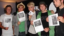 McFly popped in to hand over their new single...