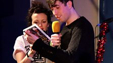 Grimmy gets a hip hop honeyz calendar from Annie Mac