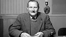 History - Tyrone Guthrie at the microphone