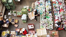 Veg box packing at Growing Communities.