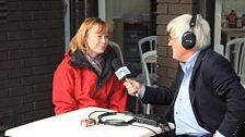 Peter Allen talking to Baroness Angela Smith in Pitsea