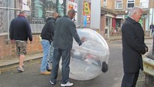 And the scene ends with a bit of zorbing