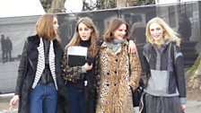 The gorgeous models nipping off at the end of the Burberry show