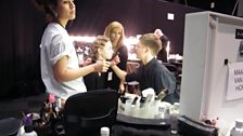 Frenzied preparation backstage at Fashion East - the new designer showcase