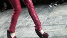 Some super high heels at James Long, Fashion East