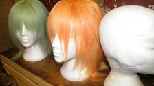 The candy coloured wigs for the catwalk show