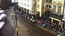 Crowds wrapped around Market Square.