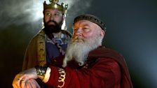 Recreation of Haakon IV of Norway and his son and successor Magnus Lawmender