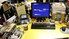 Fearne's desk, looked over by Mr Moyles