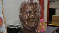 A life-sized chocolate replica of Chris Moyles' head...moving on