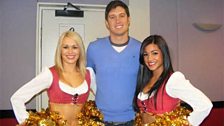 Vernon was pleased to meet some of the San Francisco 49ers Cheerleaders Alyssa and Deanna