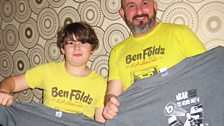 Dave and son with matching Ben Folds Five and T-Shirt Day shirts