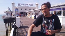 Dev does some experimental busking in Brighton