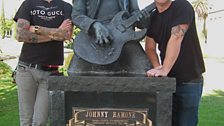 Mike and Matt Skiba by Johnny Ramone's Grave