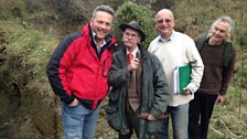 Jules Hudson with Mike Chapman, Derrick Hunt and Adrian Tuddenham, members of the Dorset and Somerset Canal Society.