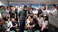 Aled with the ladies in the office