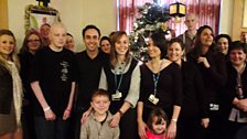 Aled with more of the patients and staff as they celebrate the switching on of their lights