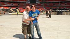 Chris and Dave have arrived at Wembley Stadium where Take That are doing four gigs as part of their massive UK summer tour.