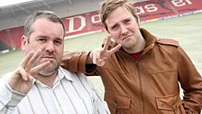 Chris and special guest, Kaiser Chiefs frontman Ricky, check out the stadium facilities and make signs at the camera