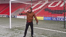 Where did Ricky get those goalkeeper's gloves from?