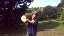 Chris in North Devon is moving some logs