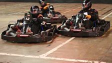 Chris, N-Dubz and our winner go karting - 12 Jan 2010 - 14