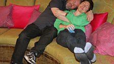 ...where Chris and Matt snuggle up.