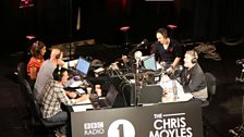 The set-up on stage mirrors the show studio back at Radio 1 HQ.