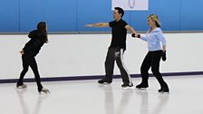 Frankie, Dave and head coach Karen start the lesson