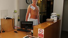 'Your package has arrived!' - Cardboard Dave helps out on reception