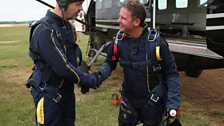 Sadly Dom just couldn't bring himself to jump out of a plane, but thanks instructor Grant for helping him through it.