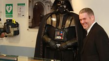 Meanwhile, Darth Vader was waiting for Chris in reception...