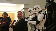 The Stormtroopers led the birthday boy to Maida Vale Studio 1