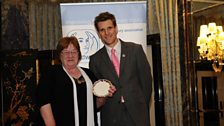 Barbara Hilton, "Volunteer of the Year" with Headway Vice President James Cracknell