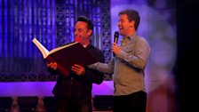 Ant and Dec with their giant book