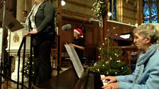 Recording the carol concert at St Mary's in Cowes