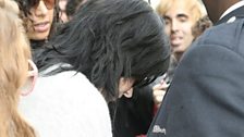 Katy signs autographs outside Radio 1