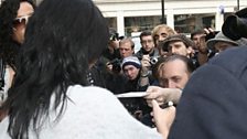 Katy signs autographs outside Radio 1