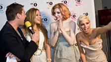 Girls Aloud pop in to see Scott, it's there first ever Brit Award after 7 years at the top!