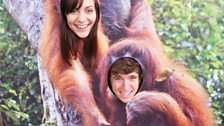 Greg and Assistant Producer Sarah monkey around at the zoo.